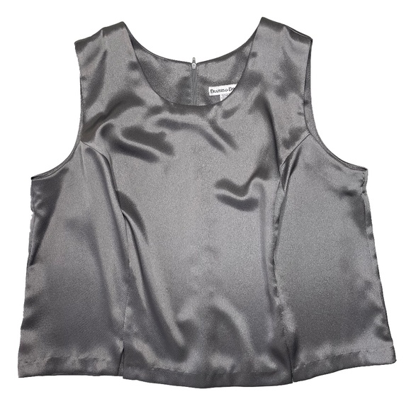 Draper's & Damon's Silver Chiffon 3 Piece Pants Set Plus Size - Picture 3 of 4